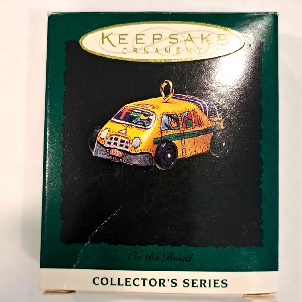 6 mini Hallmark car ornaments